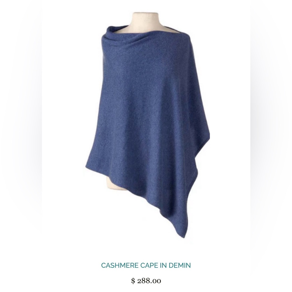 Elegant Cashmere Green Asymmetrical Poncho (see additional photos - is green)